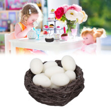 Künstliche Mini-Eier und Nest-Simulation aus Resin Schöne Puppenhaus-Nest mit Eiern für 1:12 Maßstabs-Puppenhäuser Enten-Eier und Nest