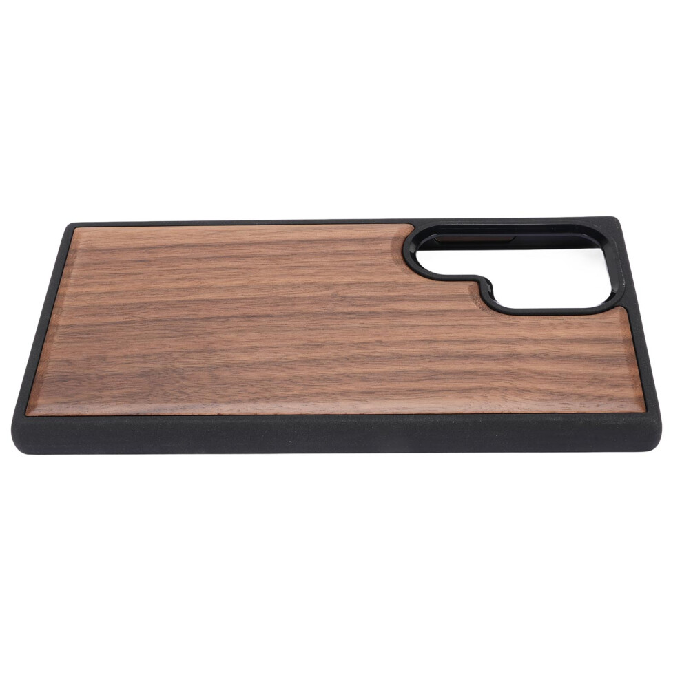 Shockproof Wooden Phone Case For Galaxy S24 Ultra - Tpu & Walnut Brown 3001341699356