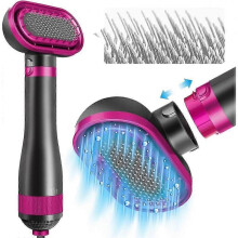 Dog Hair Dryer | 2 in 1 Pet Grooming Hair Dryer Blower with Replaceable Slicker Brush Pet Brushes