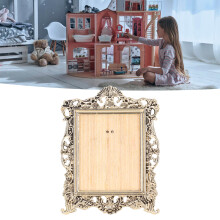 1:12 Puppenhaus Bilderrahmen Großer Miniatur-Europäischer Vintage-Fotrahmen für Puppenhauszubehör A