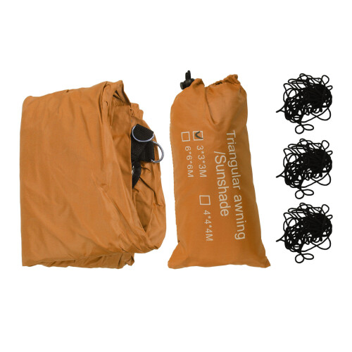 Toldo de sombra triangular 3x3x3 m naranja 261 g 1