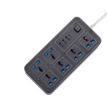 Überspannungsschutzleiste mit 6 Steckdosen, 2000 W, 6 Fuß, schwarz matt