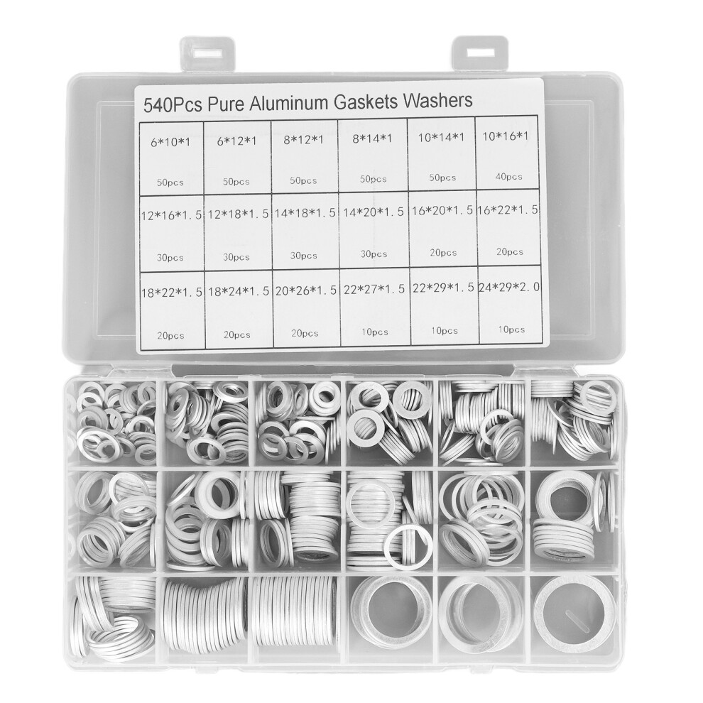 540Pcs Sealing Washer Kit Corrosion Resistant O