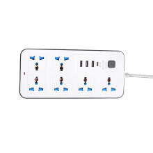 Steckdosenleiste 10 A 1,83 m Schwarz, 6 Steckdosen, 3 USB-Anschlüsse