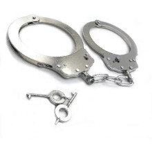 Children's Toys with Keys Metal Handcuffs Silver