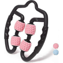Manual Foam Massage Roller,360 Anti Cellulite Deep Tissue Leg Muscle Massage,4 Wheels pink A