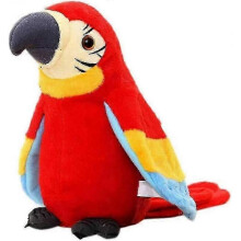 (Red) Talking Parrot Plush Toy Electric Record Interactive Parrot Bird Toy For Kids