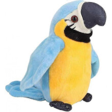 (Blue) Talking Parrot Plush Toy Electric Record Interactive Parrot Bird Toy For Kids