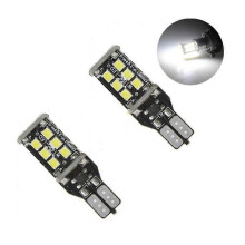 (White)2pcs High Power Auto LED Bulb Car Reverse Back Light T15 W16W Turn Signal Lamp