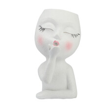 Maceta de resina con cara de maniquí, decoración de jardín, resistente para exteriores, soporte para plantas