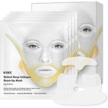 Deep Collagen Retinol Tension Boost Up Mask Set, Face Tightening and Lifting Mask for V-Line, Smile Line & Forehead