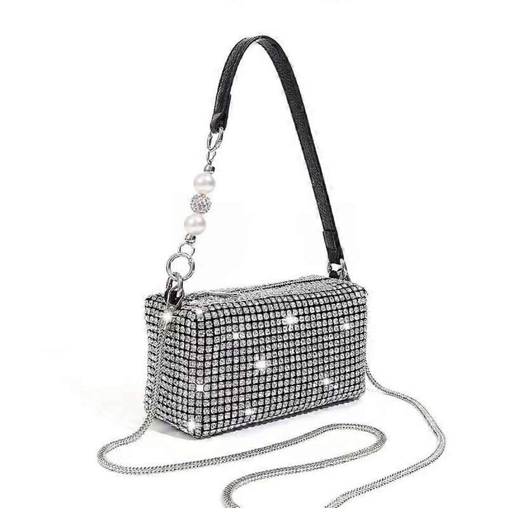 Diamond Hobo-bag for 2022 Female Clutch Luxury Shoulder Bag Handbag Leather PU Shiny Hobo-bag Women Bag