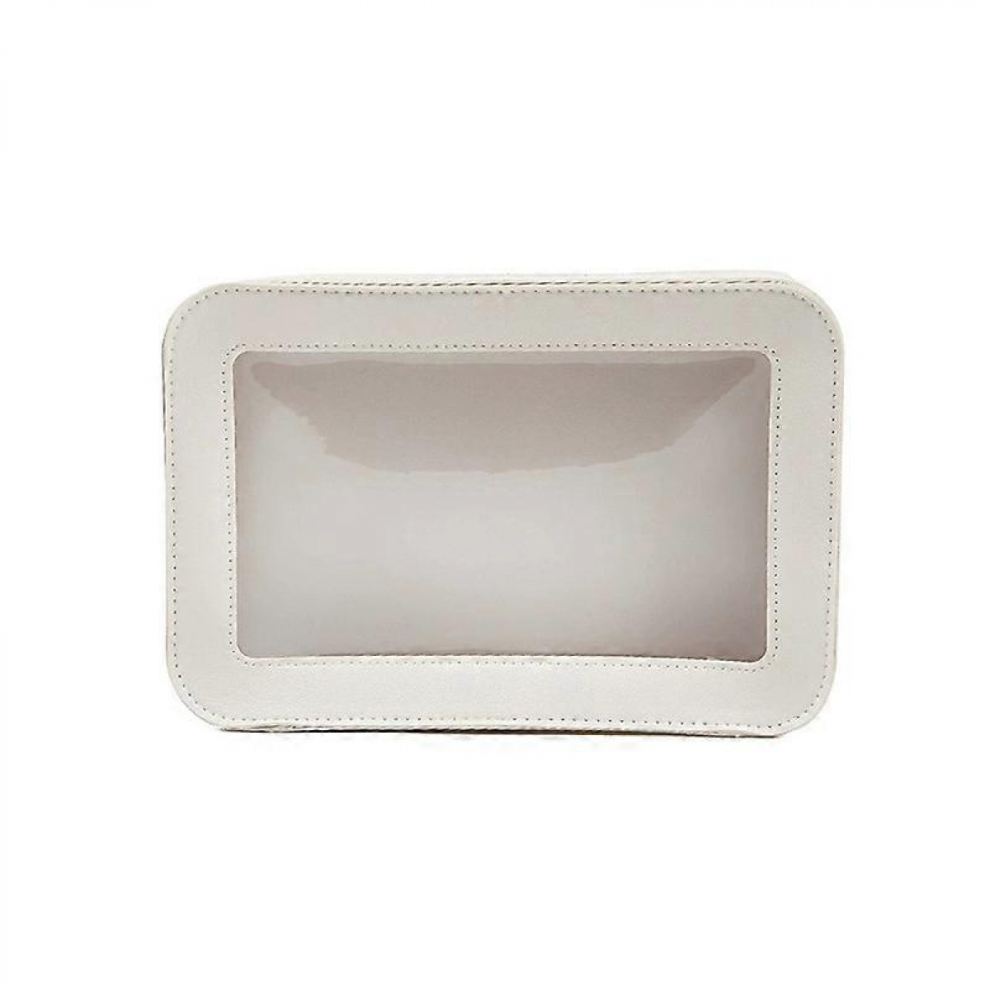 White Clear Makeup Bag Cosmetic Bag Travel Toiletries Bag Travel Makeup Bag Toiletry Bag Makeup Organizer Bag (White)