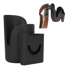 Universeller Kinderwagen-Flaschenhalter aus Kunststoff, einstellbar, mit Phone-Slot