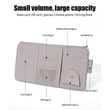 (black)Car Sun Visor Organizer Car Glasses Clip Storage Pocket Sunglasses Holder Zipper Pocket For Car Truck Suv Auto