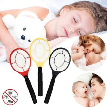 (Yellow)Electric Fly Insect Bug Zapper Bat Handheld Insect Fly Swatter Racket Portable Mosquitos Killer Pest Control for Bedroom Insects