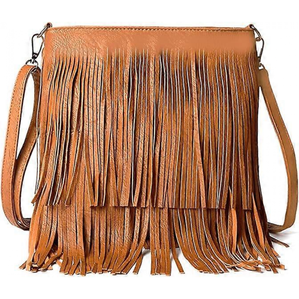 Sac à main à franges en cuir PU pour femme, sac à bandoulière vintage