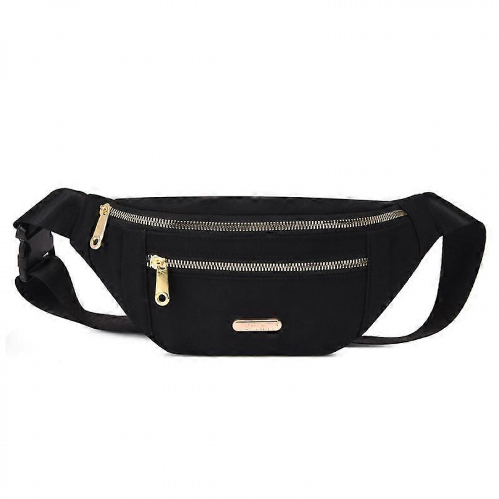 Sac banane de sport pour femme, bandoulière, portefeuille, ceinture, sac de voyage pour téléphone portable - Prêt à l'emploi, noir