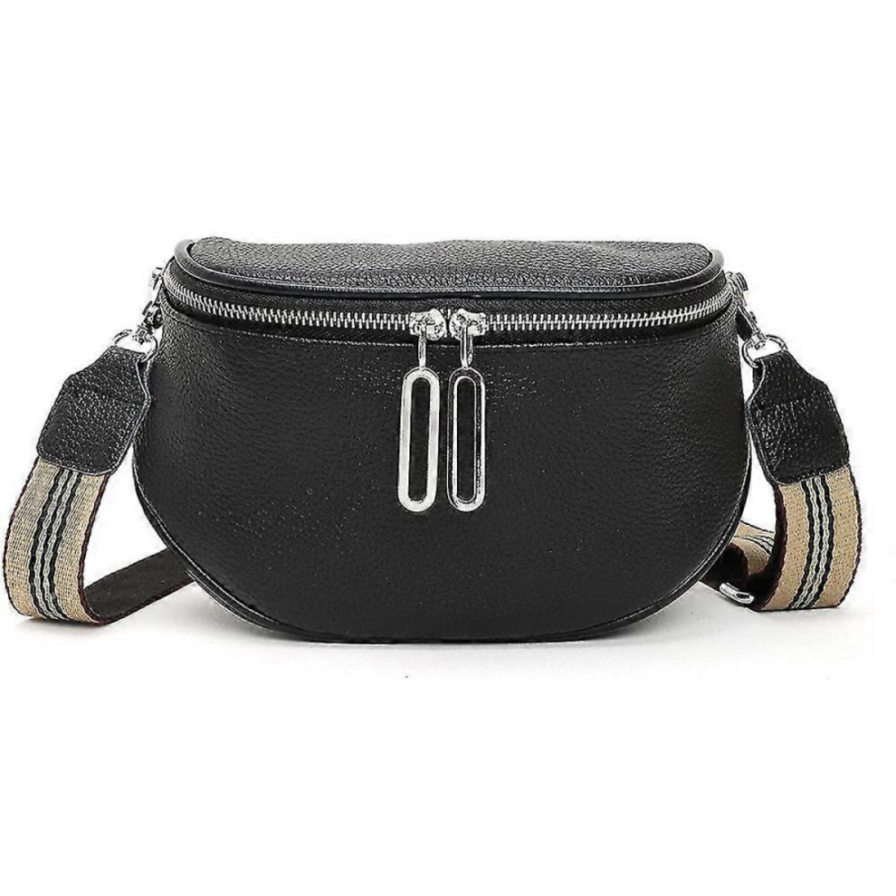 Sac à bandoulière noir pour femme, sac à bandoulière large pour femme