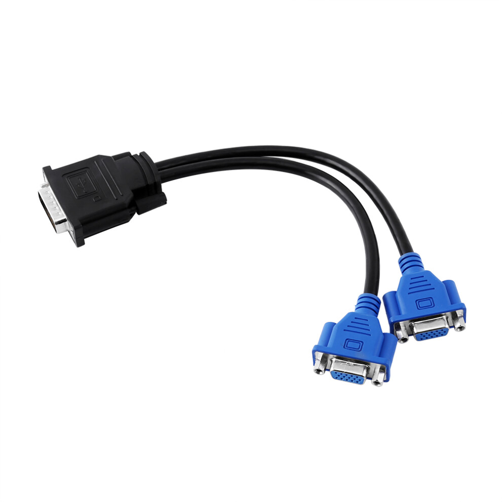 Dms-59 Pin Male To 2 Vga 15 Pin Female Splitter 9387669455251