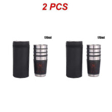 (Style C 2pcs)1~8PCS 30/70/170ml Outdoor Camping Tableware Travel Cups Set Picnic Supplies Stainless Steel Wine Beer Cup Whiskey Mugs PU
