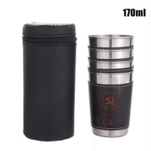 (Style C 1pc)1~8PCS 30/70/170ml Outdoor Camping Tableware Travel Cups Set Picnic Supplies Stainless Steel Wine Beer Cup Whiskey Mugs PU