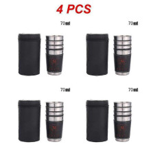 (Style B 4pcs)1~8PCS 30/70/170ml Outdoor Camping Tableware Travel Cups Set Picnic Supplies Stainless Steel Wine Beer Cup Whiskey Mugs PU