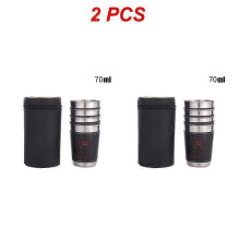(Style B 2pcs)1~8PCS 30/70/170ml Outdoor Camping Tableware Travel Cups Set Picnic Supplies Stainless Steel Wine Beer Cup Whiskey Mugs PU