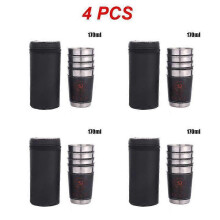 (Style C 4pcs)1~8PCS 30/70/170ml Outdoor Camping Tableware Travel Cups Set Picnic Supplies Stainless Steel Wine Beer Cup Whiskey Mugs PU