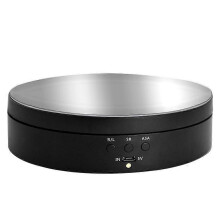 (Black)Electric Rotating Display Stand Mirror 3 Speeds 360 Degree Turntable Jewelry Holder Battery/USB Power for Photography Shooting