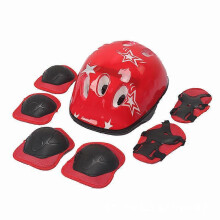 (Star style,red)7Pcs/Set Girls Boys Skate Cycling Bike Safety Helmet Knee Elbow Pads Kids Gift