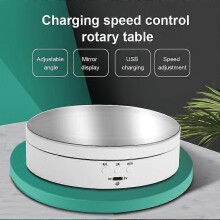 (White)3 Speed Electric Rotating Display Stand 360 Degree Jewelry Turntable Rotating Base Rotary Table For Photography Video Shoot Prop