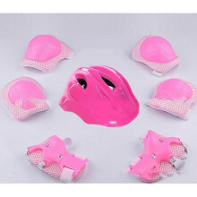 (Regular style,pink)7Pcs/Set Girls Boys Skate Cycling Bike Safety Helmet Knee Elbow Pads Kids Gift