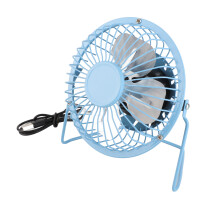 4-Zoll USB-Metall-Tischventilator Blau, 10,16 cm, Mini
