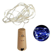 (Blue)Bar LED Wine Bottle Cork 2M String Lights Christmas Decoration Led Lamp Bottle
