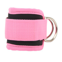 Fitness-Schuhknöchel-Schnalle Bein-Stärke-Trainingsgerät mit Doppel-D-Ringen und Gummibändern für Männer und Frauen Pink