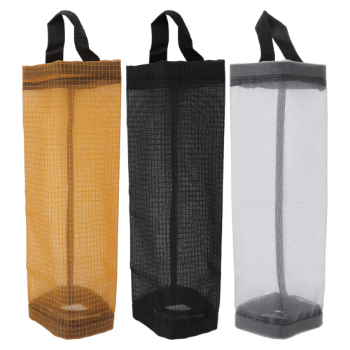 Large Yellow Polyester Grocery Bag Holder, Space Saving, 36x15.5cm 1