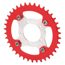 104BCD Elektrofahrrad Kettenblatt und Adapter 38T Aluminiumlegierung CNC-gefräst Für Bafang Zentralantrieb Motor BBS01 Rot