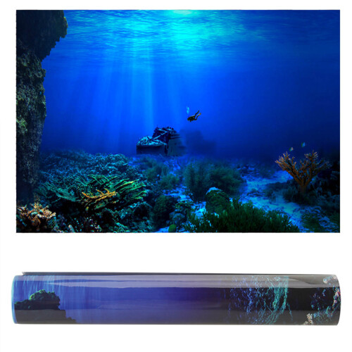 Adhesive Seaworld Background Poster for Aquarium 1