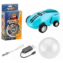 (Blue) New Pocket Mini RC Car High Speed Fast 360  Rotation Glowing Stunt Turn Trick Drift Small Car With Light USB Charging Boy Gifts