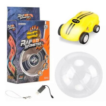 (Yellow) New Pocket Mini RC Car High Speed Fast 360  Rotation Glowing Stunt Turn Trick Drift Small Car With Light USB Charging Boy Gifts