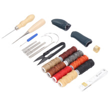 32 Stück Lederhandwerkszeug Set All-in-One Handnähset Handgemacht DIY Lederwaren Herstellung Arbeits-Handnähwerkzeuge