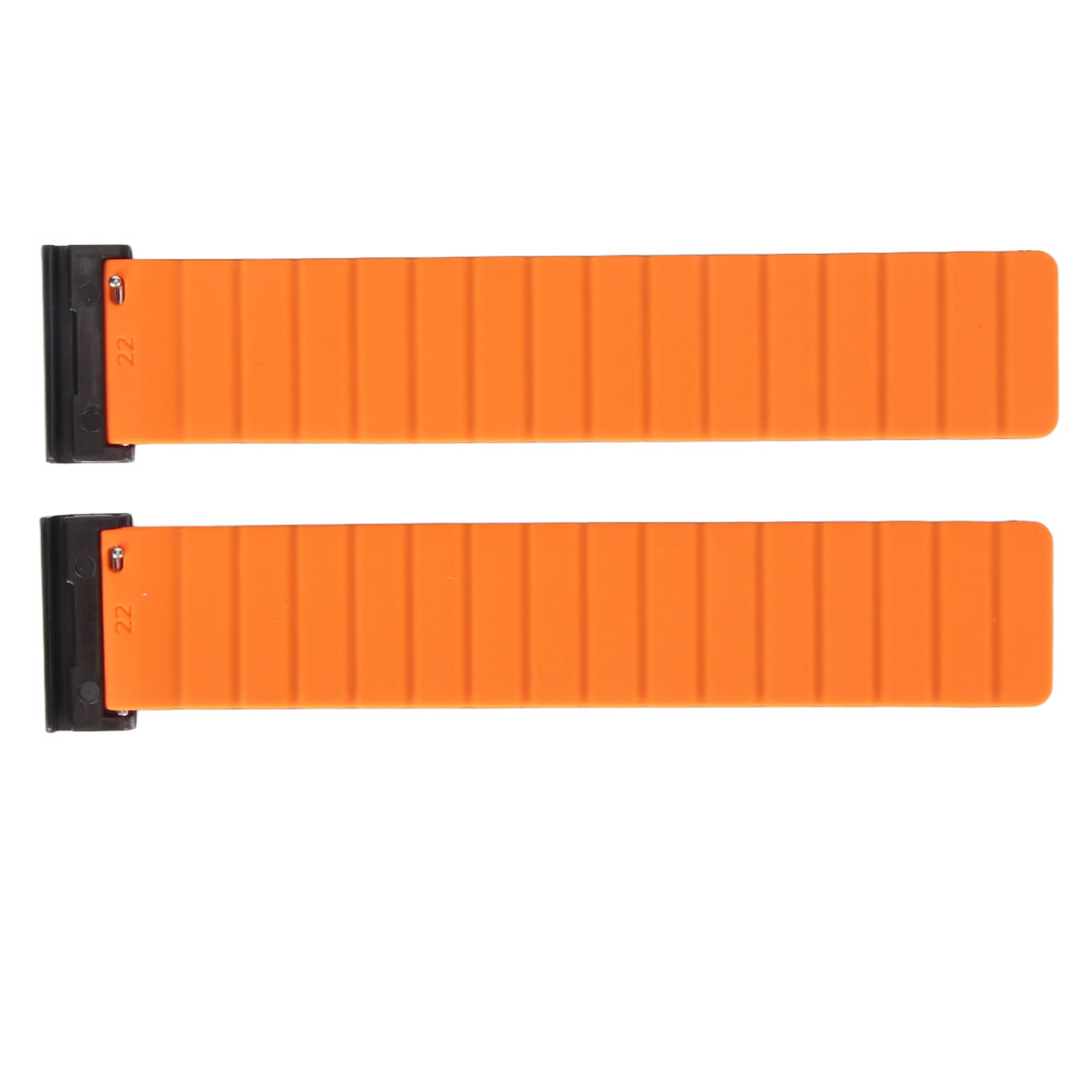 Magnetic Watch Band 26Mm Sweat Proof Silicone Black/Orange 9387669459211