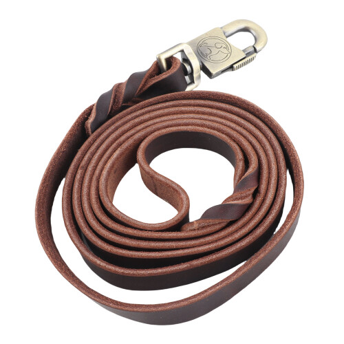 Durable Leather Dog Training Leash Strap for Large 2