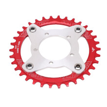 34T 104mm BCD Kettenblatt & Adapter Rot für 7-11-Gänge