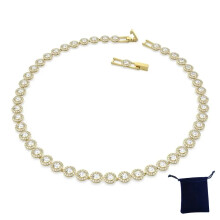 (SHLXL2) SWA Classic Happiness Diamond Round Crystal S925 Silver Earrings Bracelet Necklace Set Women Gorgeous Una Angelic Series Jewelry Set