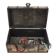 Große Schmuckschatulle Großes Fassungsvermögen Vintage-Stil Langlebiges Holz Vielseitige Anwendung Vintage Schmuckkästchen für Schmuck und