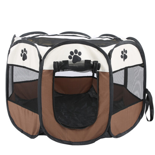 Pet Cat Dog Portable Foldable Cage Exercise & Play 2