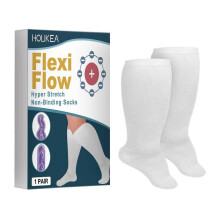 (3pairs) Hyper Stretch Non-Binding Socks, Ease Discomfort In The Front Of The Body And Swelling Of The Feet Earthworm Leg Care Socks