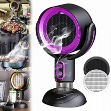 (purple, Plug in) Adjustable Desktop Exhaust Fan Hood Domestic Hot Pot Smoking Machine Portable Table USB Rechargeable Home Kitchen BBQ Ventilator